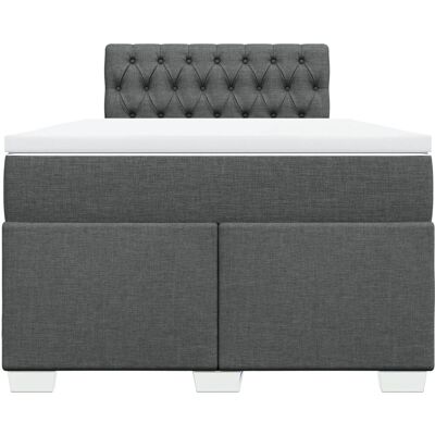 Lit à sommier gris foncé 120x190 cm vidaXL - Sommier - Publicité Lit à sommier gris foncé 120x190 cm vidaXL - Sommier - Publicité