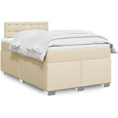 vidaXL Bett mit Matratze - 120x190 cm, Creme, Modell 3285846 vidaXL Bett mit Matratze - 120x190 cm, Creme, Modell 3285846