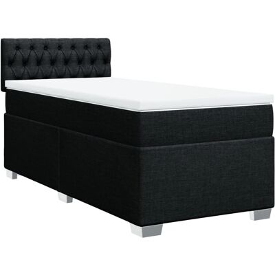 vidaXL Bett mit Matratze - Schwarz 120x200 cm, Modell Knopfhe vidaXL Bett mit Matratze - Schwarz 120x200 cm, Modell Knopfhe