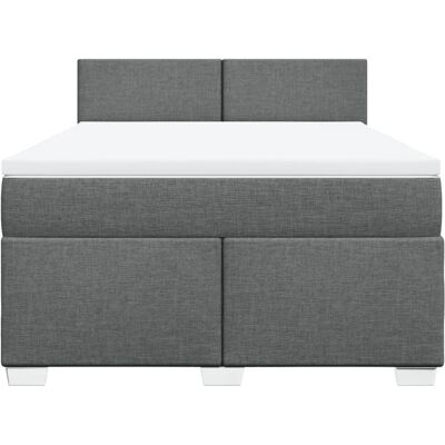 vidaXL Boxspringbett - Stoff Dunkelgrau 140x200cm - Modell: Schl vidaXL Boxspringbett - Stoff Dunkelgrau 140x200cm - Modell: Schl