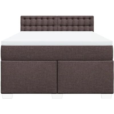 vidaXL Boxspringbett - 160x200cm - Dunkelbraun - Komfortabel & Stabil vidaXL Boxspringbett - 160x200cm - Dunkelbraun - Komfortabel & Stabil