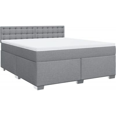 vidaXL Bett mit Matratze - Hellgrau 180x200 cm - bed vidaXL Bett mit Matratze - Hellgrau 180x200 cm - bed