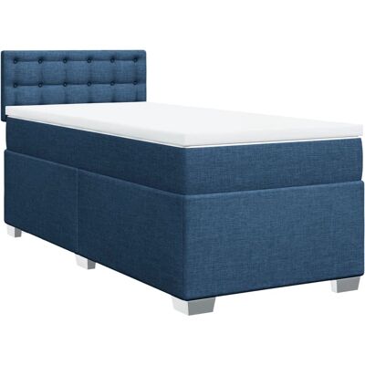 vidaXL Blaue Boxspringbett mit Matratze - Bett vidaXL Blaue Boxspringbett mit Matratze - Bett