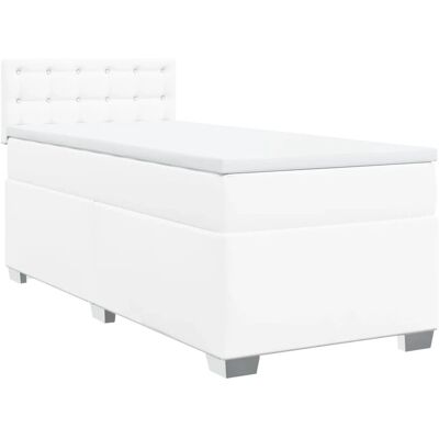 vidaXL 3286105 Weißes Bett mit Matratze - Bett vidaXL 3286105 Weißes Bett mit Matratze - Bett