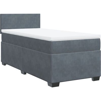 vidaXL Boxspringbett mit Matratze, dunkelgrau, 80x200cm, plain vidaXL Boxspringbett mit Matratze, dunkelgrau, 80x200cm, plain