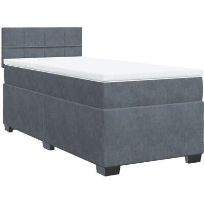 vidaXL Bett - Dunkelgrau - Boxspringbett mit Matratze - 80x200 cm - Bett vidaXL Bett - Dunkelgrau - Boxspringbett mit Matratze - 80x200 cm - Bett