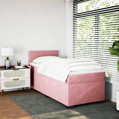 vidaXL Pink Velvet Boxspringbett 80x200cm vidaXL Pink Velvet Boxspringbett 80x200cm