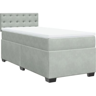 vidaXL Bett mit Matratze - 80x200 cm Hellgrau - Bett vidaXL Bett mit Matratze - 80x200 cm Hellgrau - Bett