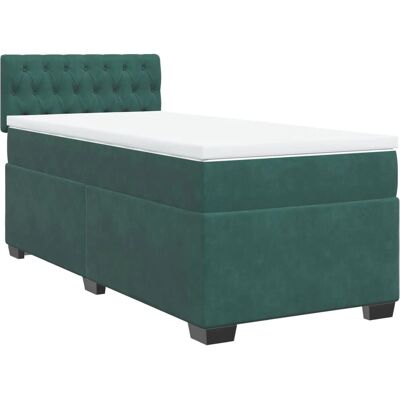 vidaXL Boxspringbett mit Matratze - Dunkelgrün - 90x200cm - Bett vidaXL Boxspringbett mit Matratze - Dunkelgrün - 90x200cm - Bett