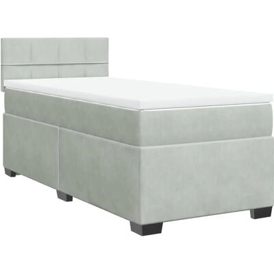 vidaXL Bett mit Matratze Hellgrau 90x200 cm - Bett vidaXL Bett mit Matratze Hellgrau 90x200 cm - Bett