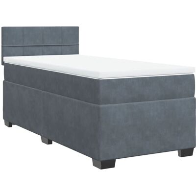 vidaXL Dunkelgraues Samt Boxspringbett mit Matratze - Bett vidaXL Dunkelgraues Samt Boxspringbett mit Matratze - Bett
