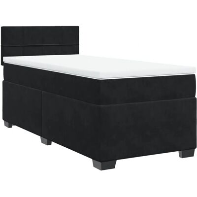vidaXL Bett mit Matratze - 90x200 cm Schwarzes Samtgestell vidaXL Bett mit Matratze - 90x200 cm Schwarzes Samtgestell