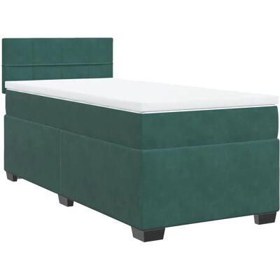 vidaXL Dunkelgrünes Samt-Boxspringbett 90x200 cm - bed vidaXL Dunkelgrünes Samt-Boxspringbett 90x200 cm - bed