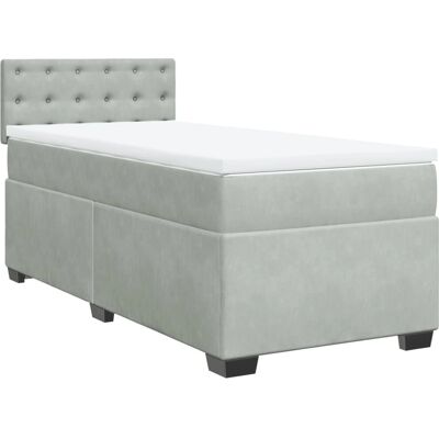 vidaXL 3286246 Bett mit Matratze - Hellgrau 100x200 cm vidaXL 3286246 Bett mit Matratze - Hellgrau 100x200 cm