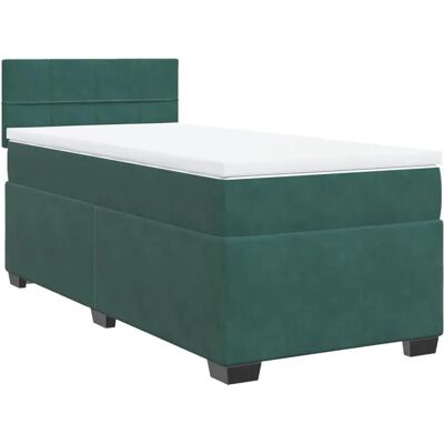 vidaXL Boxspringbett - Dunkelgrüner Samt, 120x190cm - Bett vidaXL Boxspringbett - Dunkelgrüner Samt, 120x190cm - Bett
