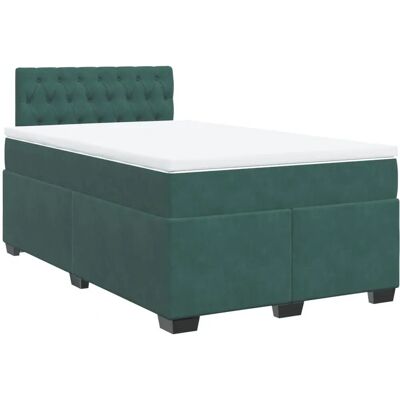 vidaXL Knopf Bett - Boxspringbett mit Samt Dunkelgrün, 120x190cm vidaXL Knopf Bett - Boxspringbett mit Samt Dunkelgrün, 120x190cm
