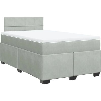 vidaXL Boxspringbett mit Matratze - Hellgrau - Bett vidaXL Boxspringbett mit Matratze - Hellgrau - Bett