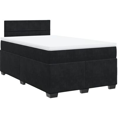 vidaXL Boxspringbett mit Matratze - Schwarz, 120x200 cm, Modell: Block mi vidaXL Boxspringbett mit Matratze - Schwarz, 120x200 cm, Modell: Block mi