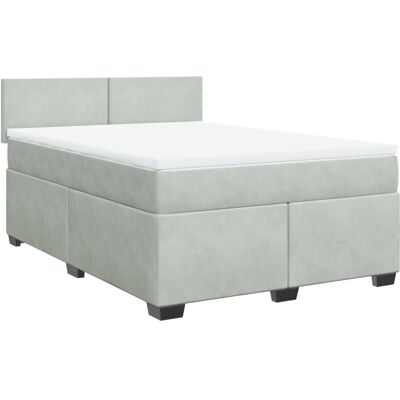 vidaXL Einfach D Bett - Grau, 140x190 cm, Modernes Bett vidaXL Einfach D Bett - Grau, 140x190 cm, Modernes Bett