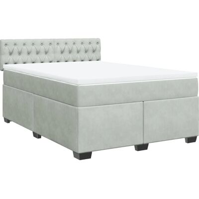 vidaXL Boxspringbett mit Matratze, Hellgrau 140x200cm vidaXL Boxspringbett mit Matratze, Hellgrau 140x200cm