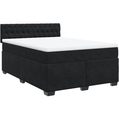 vidaXL Boxspringbett - Knopfhef - Schwarz - Bett vidaXL Boxspringbett - Knopfhef - Schwarz - Bett