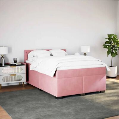 vidaxl - Bett mit Pinkem Samtstoff - Bett vidaxl - Bett mit Pinkem Samtstoff - Bett
