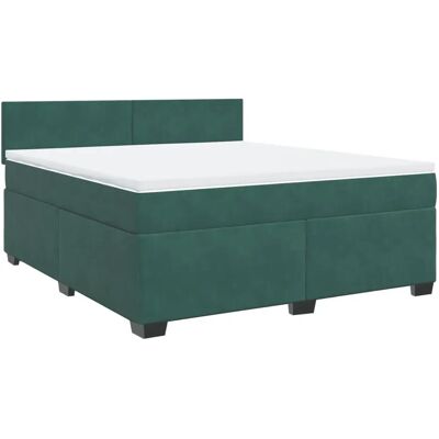 vidaXL Boxspringbett, Dunkelgrün Samt, 180x200cm - Bett vidaXL Boxspringbett, Dunkelgrün Samt, 180x200cm - Bett