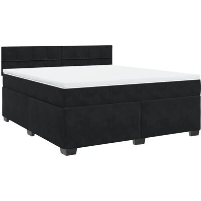 vidaXL Boxspringbett mit Matratze Schwarz 180x200 cm vidaXL Boxspringbett mit Matratze Schwarz 180x200 cm