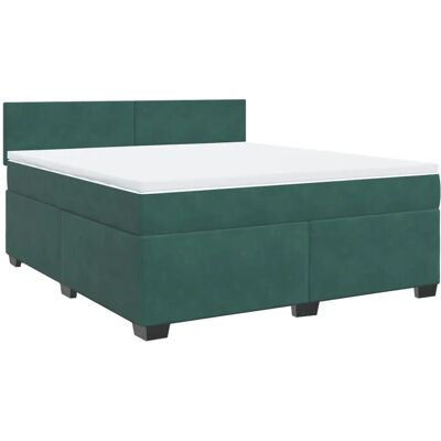 vidaXL Knöpf Dunkelgrünes Samt-Bett - Bett vidaXL Knöpf Dunkelgrünes Samt-Bett - Bett