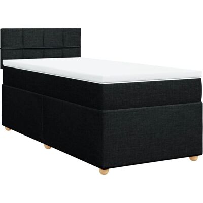 vidaXL Boxspringbett mit Matratze Schwarz 80x200cm vidaXL Boxspringbett mit Matratze Schwarz 80x200cm