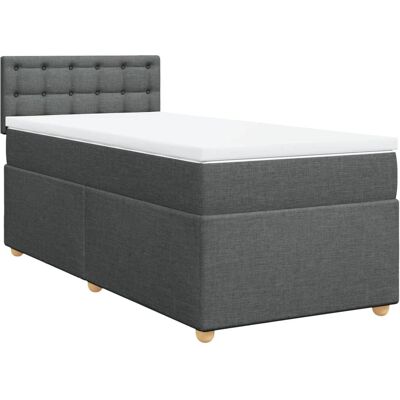 vidaXL Knöpf Dunkelgraues Boxspringbett - Bett vidaXL Knöpf Dunkelgraues Boxspringbett - Bett