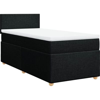 vidaXL Boxspringbett mit Matratze - Schwarz - 90x190 cm vidaXL Boxspringbett mit Matratze - Schwarz - 90x190 cm