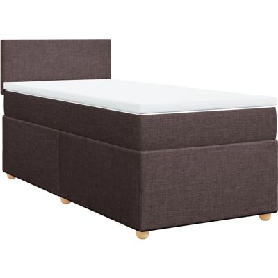 vidaXL Boxspringbett mit Matratze - Dunkelbraun - 90x190 cm - Bett vidaXL Boxspringbett mit Matratze - Dunkelbraun - 90x190 cm - Bett