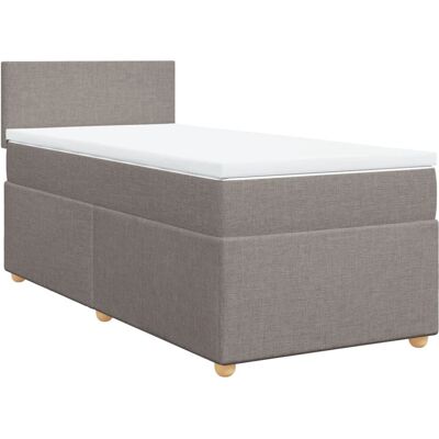 VidaXL Bett - Taupe, 190x90cm, mit Matratze & Lattenrost - Bett VidaXL Bett - Taupe, 190x90cm, mit Matratze & Lattenrost - Bett