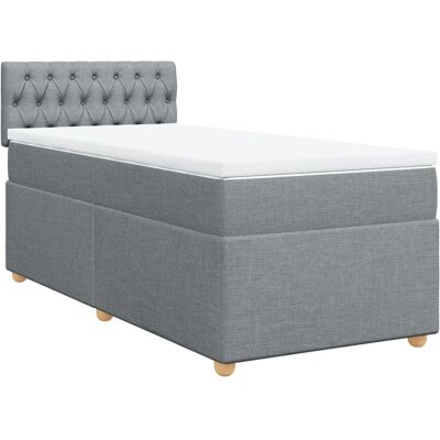 vidaXL Boxspringbett mit Matratze Hellgrau 100x200cm vidaXL Boxspringbett mit Matratze Hellgrau 100x200cm