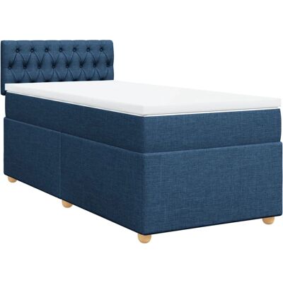 vidaXL Blaues Boxspringbett mit Matratze vidaXL Blaues Boxspringbett mit Matratze