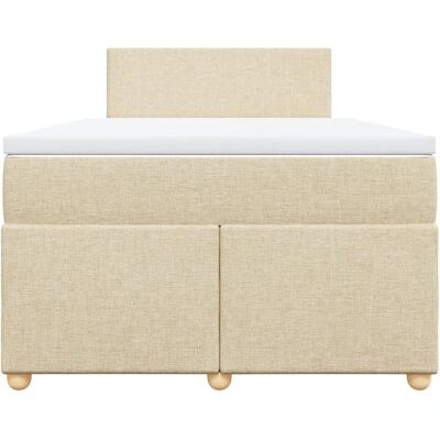 VidaXL Bett mit Boxspring, Stoff Creme, 120x200 cm VidaXL Bett mit Boxspring, Stoff Creme, 120x200 cm