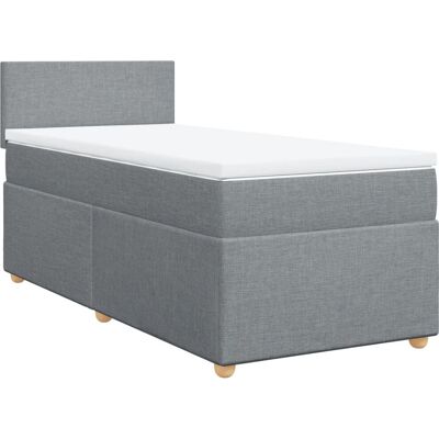 vidaXL Boxspringbett mit Matratze Hellgrau 140x190cm vidaXL Boxspringbett mit Matratze Hellgrau 140x190cm