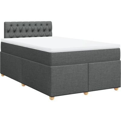 vidaXL Boxspringbett mit Matratze - Dunkelgrau - 140x190cm - Modell: Knop - Bett vidaXL Boxspringbett mit Matratze - Dunkelgrau - 140x190cm - Modell: Knop - Bett