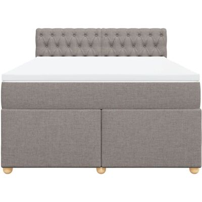 vidaXL Boxspringbett mit Matratze - Taupe, 140x190 cm vidaXL Boxspringbett mit Matratze - Taupe, 140x190 cm