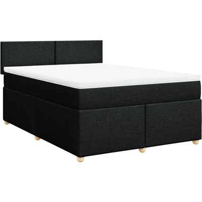 vidaXL Schwarzes Boxspringbett 160x200cm Schlich vidaXL Schwarzes Boxspringbett 160x200cm Schlich