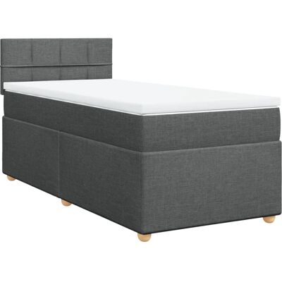 Lit à box spring avec matelas gris foncé - lit - Publicité Lit à box spring avec matelas gris foncé - lit - Publicité