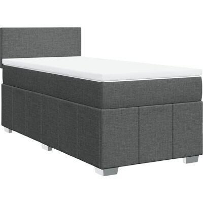 vidaXL Dunkelgraues Boxspringbett mit Matratze - Bett vidaXL Dunkelgraues Boxspringbett mit Matratze - Bett