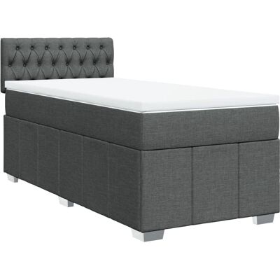 vidaXL Boxspringbett mit Matratze in Dunkelgrau - 80x200 cm vidaXL Boxspringbett mit Matratze in Dunkelgrau - 80x200 cm