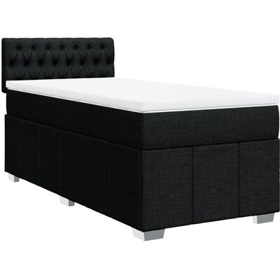vidaXL Boxspringbett mit Matratze Schwarz 80x200 cm - Komfortables Bett vidaXL Boxspringbett mit Matratze Schwarz 80x200 cm - Komfortables Bett