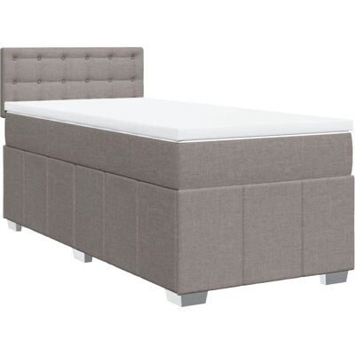vidaXL Bett - Taupe, 80x200cm, Boxspring, Taschenfederkern, Höhenverstellbares Kopfteil - Bett vidaXL Bett - Taupe, 80x200cm, Boxspring, Taschenfederkern, Höhenverstellbares Kopfteil - Bett