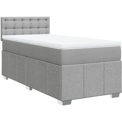 VidaXL 3286930 Bett - Grau Stoff mit verstellbarem Kopfteil - Bett VidaXL 3286930 Bett - Grau Stoff mit verstellbarem Kopfteil - Bett