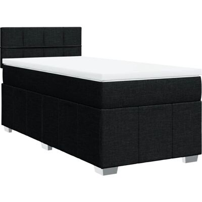 vidaXL Boxspringbett mit Matratze Schwarz 90x200 cm vidaXL Boxspringbett mit Matratze Schwarz 90x200 cm