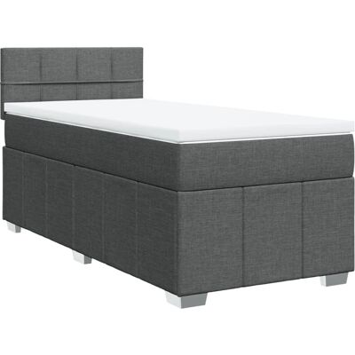 vidaXL Boxspringbett Mit Matratze Stoff Dunkelgrau Größe: 100 x 200 cm Modell: Bloc vidaXL Boxspringbett Mit Matratze Stoff Dunkelgrau Größe: 100 x 200 cm Modell: Bloc