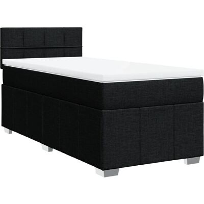 vidaXL Boxspringbett mit Matratze Schwarz 100x200 cm vidaXL Boxspringbett mit Matratze Schwarz 100x200 cm